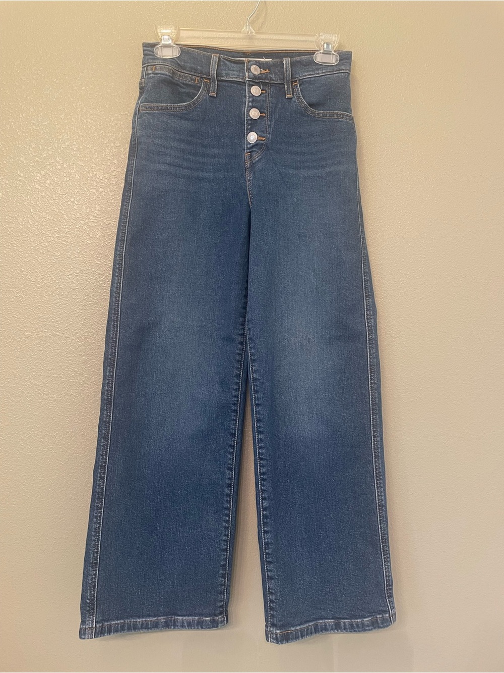 Levi's Mile High Cropped Wide Leg Jeans Size 25